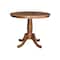 International Concepts Round 36 in Rd Top Pedestal Table, 2 X-Back Chairs, Distressed Oak, 36 in W, 36 in L, 29.1 in H, Wood K42-36RT-C613-2 - alternate 2